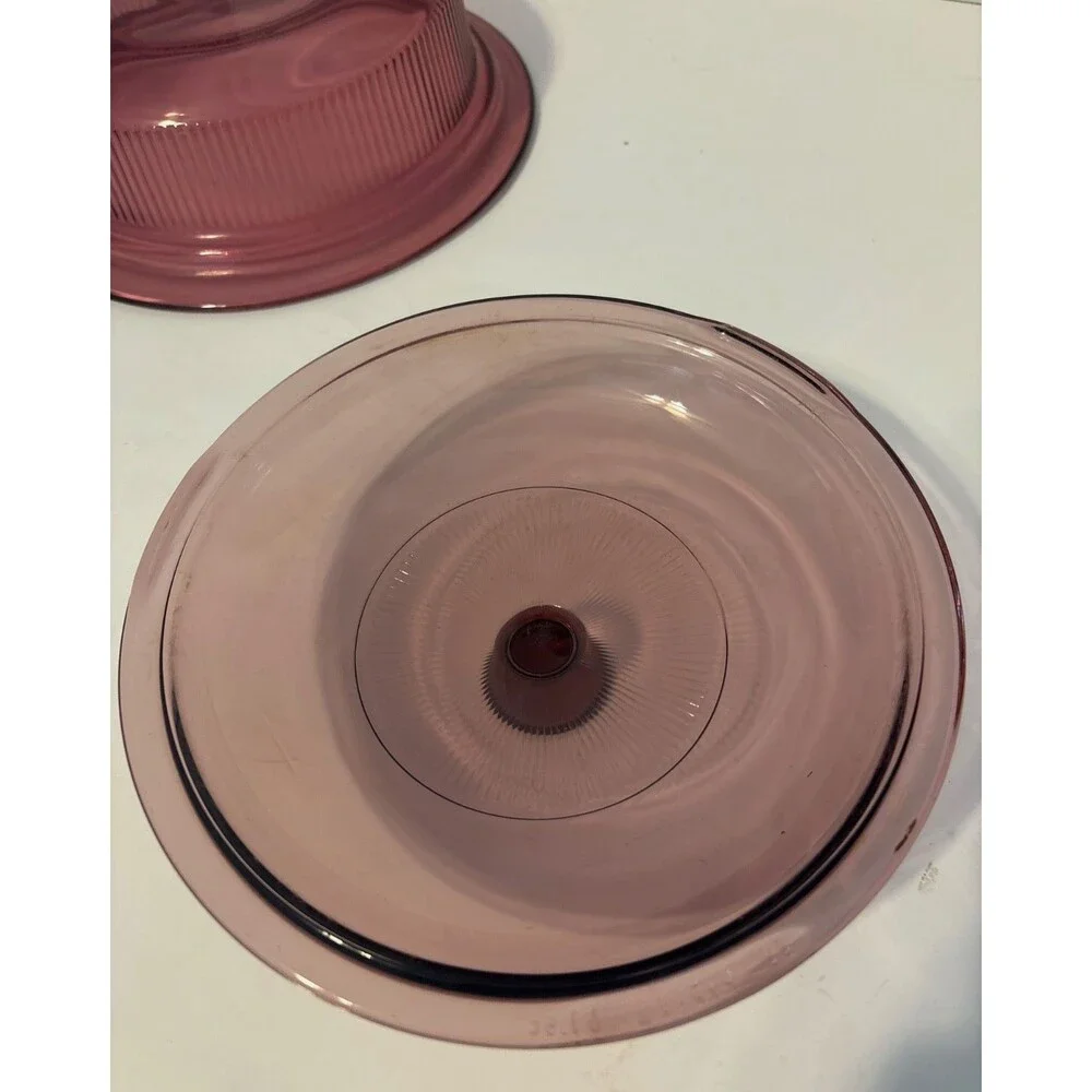 Visions Cranberry 1 qt Pyrex Casserole Dish Vintage From oven to table to fridge